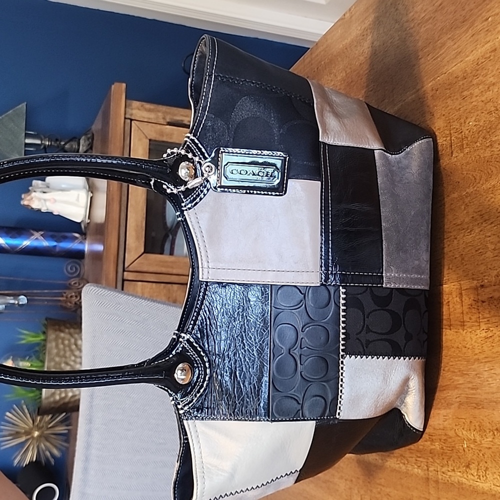 Coach RARE Bleeker Signature Patched Leather Tote